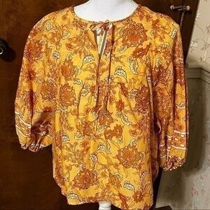 C&C California Cotton Floral Boho Themed Top NWT  Sz Small